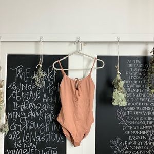 Dippin Daisies Neutral Onepiece Swimsuit with lace